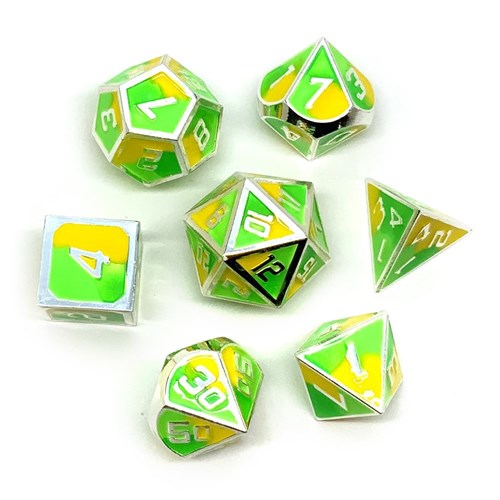 7-Piece Metal RPG Dice Set — Ripening Lemon - photo 25940
