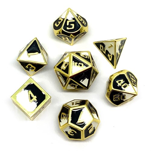 7-Piece Metal RPG Dice Set — White Granite - photo 25944