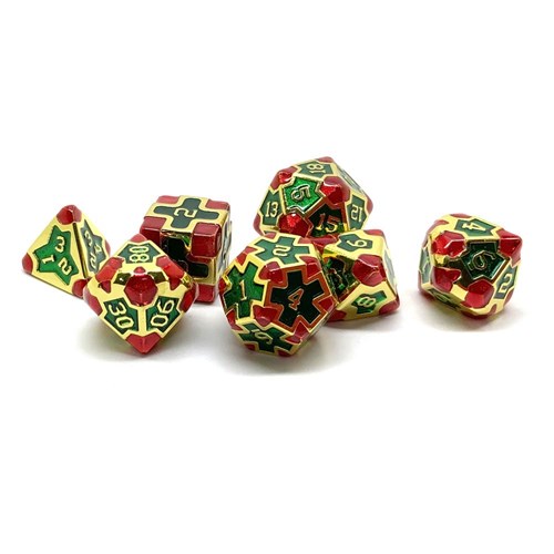 7-Piece Metal RPG Dice Set — Green Jasper - photo 25953
