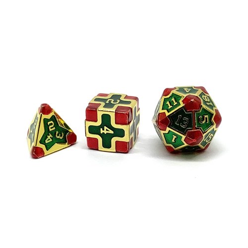 7-Piece Metal RPG Dice Set — Green Jasper - photo 25955