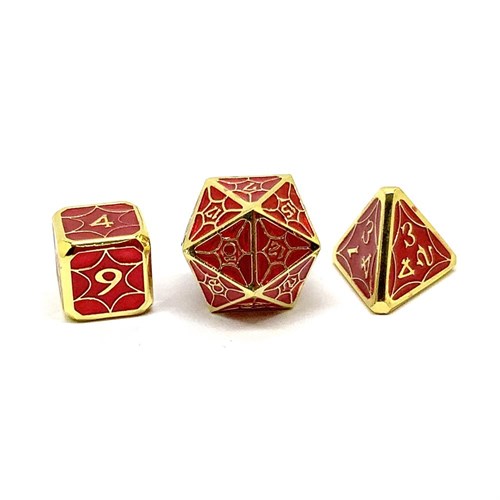 7-Piece Metal RPG Dice Set — Red Stained Glass - photo 25959
