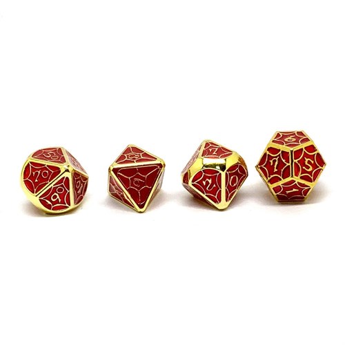7-Piece Metal RPG Dice Set — Red Stained Glass - photo 25960