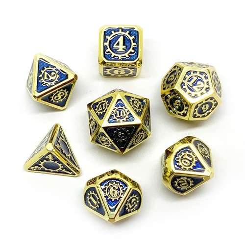 7-Piece Metal RPG Dice Set — Blue Gears - photo 25962