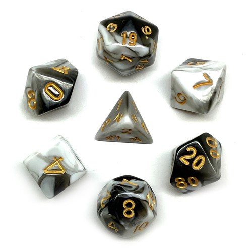 7-Piece RPG Dice Set — Black Marble - photo 25964