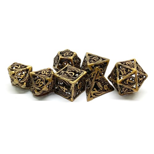7-Piece Metal RPG Dice Set — Dragon Bronze - photo 25974