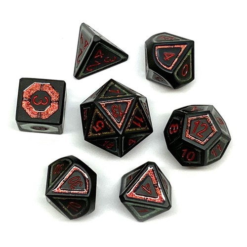 7-Piece Metal RPG Dice Set — Black Steel - photo 25977