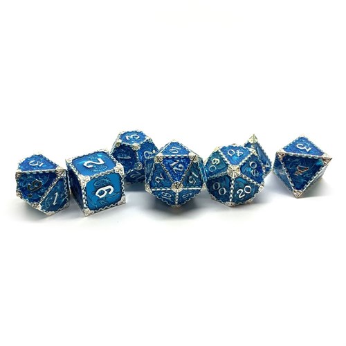 7-Piece Metal RPG Dice Set — Azure Dragon - photo 26158