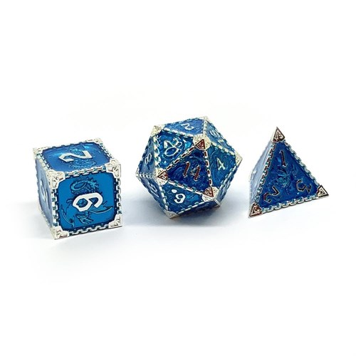 7-Piece Metal RPG Dice Set — Azure Dragon - photo 26159