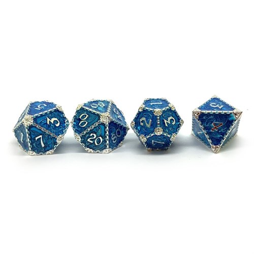 7-Piece Metal RPG Dice Set — Azure Dragon - photo 26160