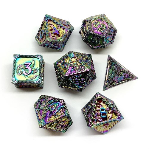 7-Piece Metal RPG Dice Set — Fairy Dragon - photo 26163