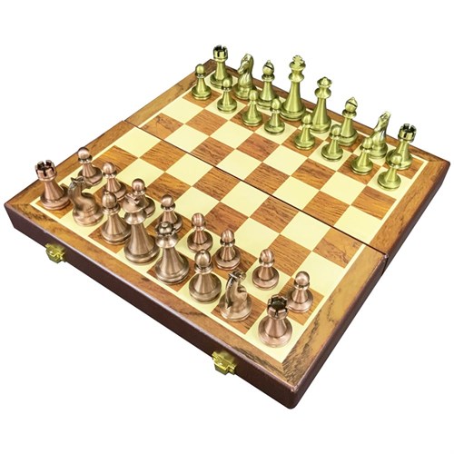Gift Chess Set 29×29 cm "Gambit Bronze/Copper" with Weighted Pieces / Board Game - photo 28485