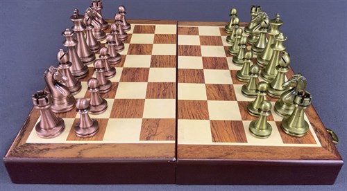 Gift Chess Set 29×29 cm "Gambit Bronze/Copper" with Weighted Pieces / Board Game - photo 28490