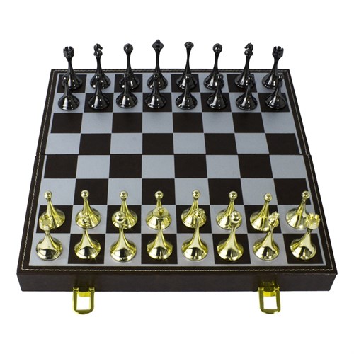 Gift Chess Set "Luxury" Black-Gold 30×30 cm / Board Game - photo 28866