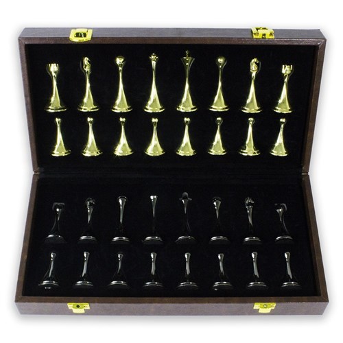 Gift Chess Set "Luxury" Black-Gold 30×30 cm / Board Game - photo 28867
