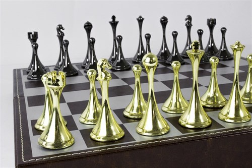 Gift Chess Set "Luxury" Black-Gold 30×30 cm / Board Game - photo 28871