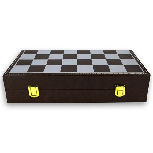 Gift Chess Set "Luxury" Silver and Blackened Metal 30×30 cm / Board Game - photo 28916