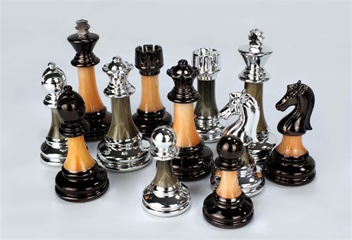 Gift Chess Set Metal Black-Silver 45×45 cm - photo 28945