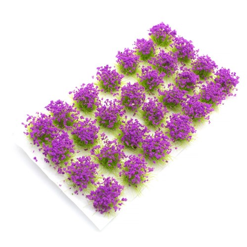 Scenic Grass Green with Violet Flowers - 28pcs - photo 29086