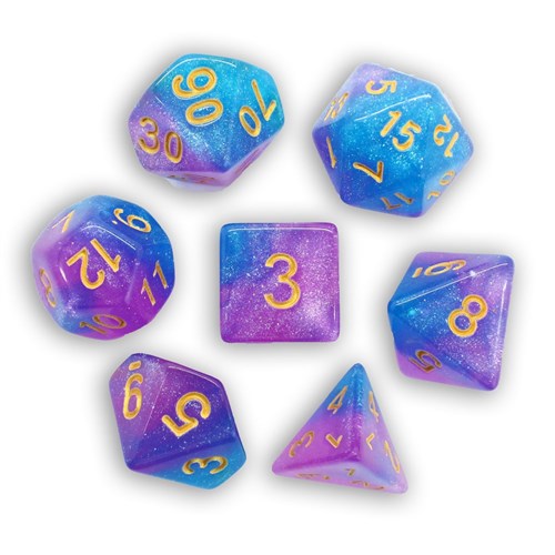 7-Piece RPG Dice Set — Space Blue-Purple - photo 29098