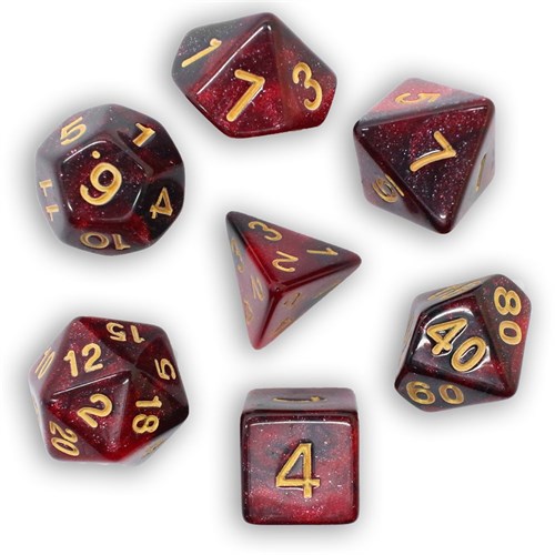 7-Piece RPG Dice Set — Space Red-Black - photo 29099