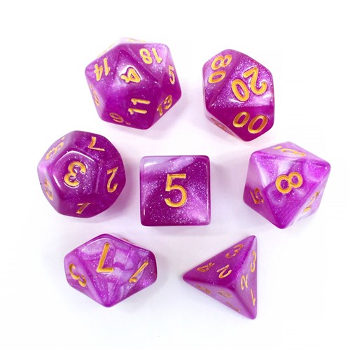 7-Piece RPG Dice Set — Space Purple-White - photo 29106