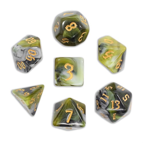 7-Piece RPG Dice Set — Marsh Stone - photo 29107
