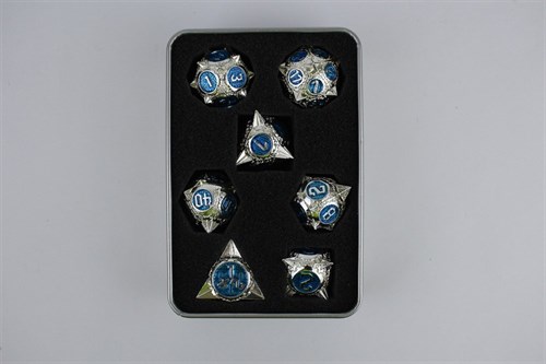 7-Piece Metal RPG Dice Set — Blue Hedgehog - photo 29357