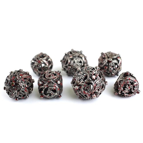 7-Piece Metal RPG Dice Set — Dark Basilisk - photo 29359