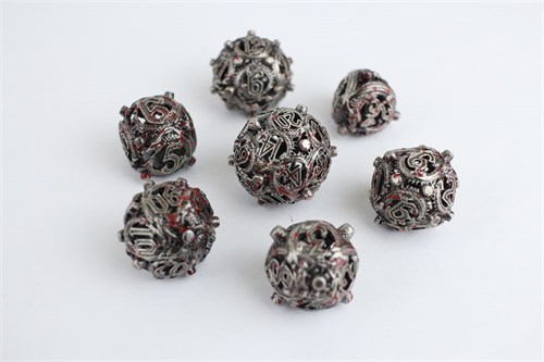 7-Piece Metal RPG Dice Set — Dark Basilisk - photo 29360