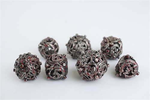 7-Piece Metal RPG Dice Set — Dark Basilisk - photo 29361
