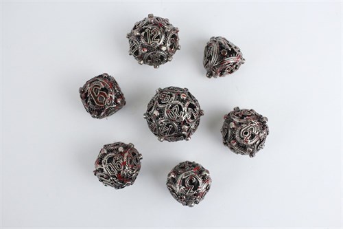 7-Piece Metal RPG Dice Set — Dark Basilisk - photo 29362