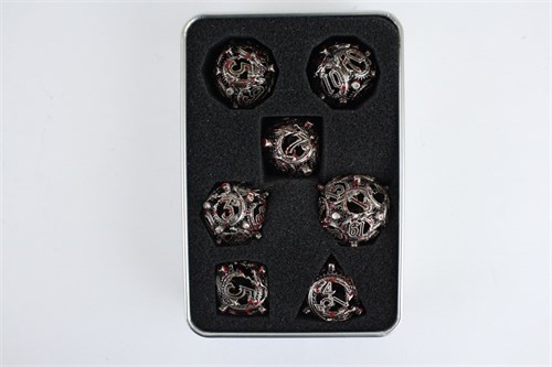7-Piece Metal RPG Dice Set — Dark Basilisk - photo 29363