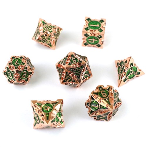7-Piece Metal RPG Dice Set — Red Platinum - photo 29366