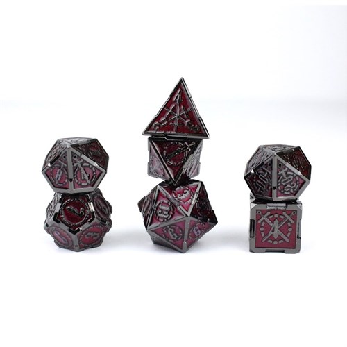 7-Piece Metal RPG Dice Set — Ruby Knight - photo 29381