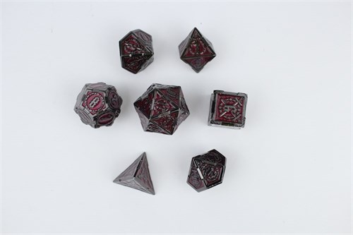 7-Piece Metal RPG Dice Set — Ruby Knight - photo 29382
