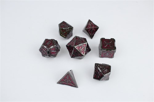 7-Piece Metal RPG Dice Set — Ruby Knight - photo 29384