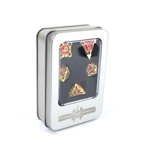 7-Piece Metal RPG Dice Set — Ruby Gold - photo 29399