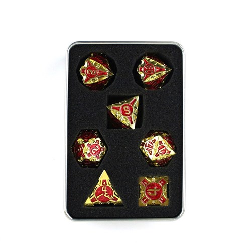 7-Piece Metal RPG Dice Set — Ruby Gold - photo 29400
