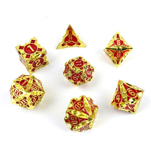 7-Piece Metal RPG Dice Set — Ruby Gold - photo 29401