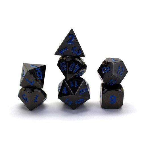 7-Piece Metal RPG Dice Set — Matte Metallic Light Blue - photo 29402