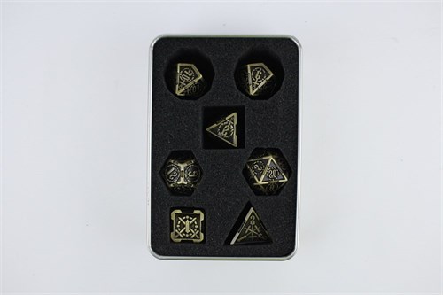 7-Piece Metal RPG Dice Set — Brass Knight - photo 29406