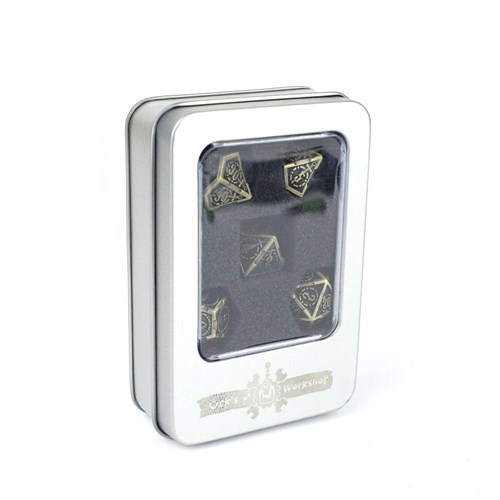 7-Piece Metal RPG Dice Set — Brass Knight - photo 29407