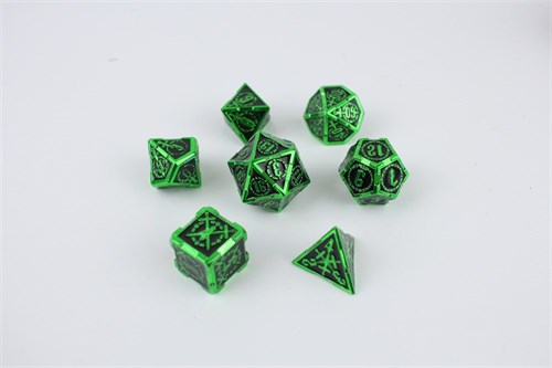 7-Piece Metal RPG Dice Set — Uranium Knight - photo 29414