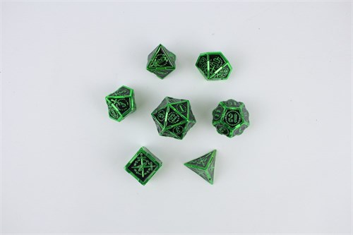 7-Piece Metal RPG Dice Set — Uranium Knight - photo 29415