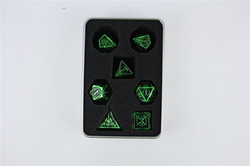 7-Piece Metal RPG Dice Set — Uranium Knight - photo 29416
