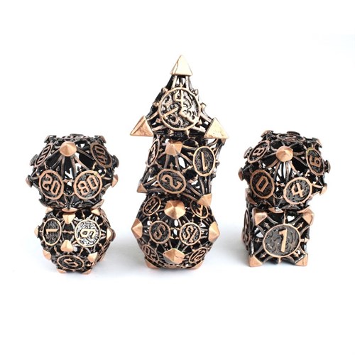 7-Piece Metal RPG Dice Set — Copper Chaos - photo 29418