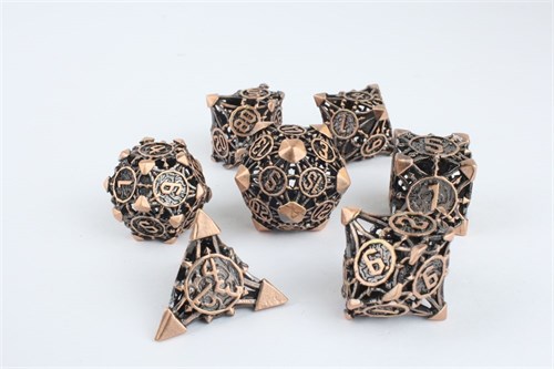 7-Piece Metal RPG Dice Set — Copper Chaos - photo 29420