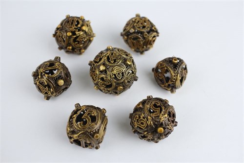 7-Piece Metal RPG Dice Set — Bronze Basilisk - photo 29429