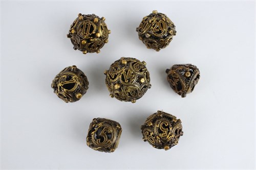 7-Piece Metal RPG Dice Set — Bronze Basilisk - photo 29430