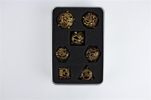 7-Piece Metal RPG Dice Set — Bronze Basilisk - photo 29432
